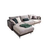 111.4" Modern Gray & Orange Sectional Sofa Loveseat with Chaise-Furniture,Living Room Furniture,Sectionals