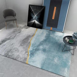 Rapitre du tapis bleu et or moderne 5,9 «x 8,2» tapis de zone