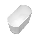 40 "Modern Deep ovale autoportant en pierre blanche en pierre blanc baignoire japonaise