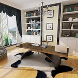 70.9"Industrial Rectangular Writing Desk Solid Wood Metal Base Office Desk-Desks,Furniture,Office Furniture