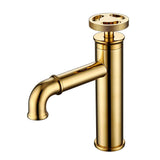 Ruth Industrial Gold Single Hole Bathroom Sink Faucet Single Handle Solid Brass