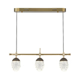 Modern 3-Light Acrylic LED Kitchen Island Light in Gold 3 Color Mode for Dining Room