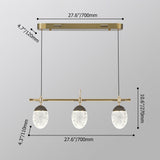 Îlot de cuisine à LED à 3 légers moderne Lumière îlot d'or en mode 3 couleurs pour salle à manger