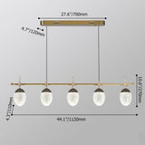 Moderna luz de isla de cocina LED acrílica de 3 luces en modo dorado de 3 colores para comedor