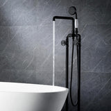 Ruth Black Freestanding Tub Faucet Clawfoot Tub Faucet with Hand Shower
