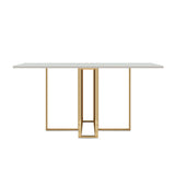59" Modernes, ausziehbares, klappbares weißes Esstisch-Set mit 2 Stühlen und Platte aus gehärtetem Glas