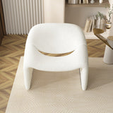 Moderner weißer Boucle-Akzent-Stuhl Lounge &amp; Stuhl
