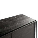 43" nordischer minimalistischer schwarzer Schrank mit 2 Türen auf Metallbasis