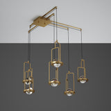 Modern Crystal Chandelier 6-Light Ceiling Light in Gold