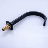 Waterfall Spout Deck-Mount Roman Tub Faucet with Hand Shower in Matte Black Solid Brass