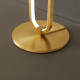 Moderne lineare LED-Stehlampe Gold Metallsockel Stehlampe aus Messing