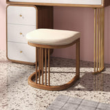 Walnut Makeup Vanity and Cushioned Stool Set Wall Mounted Vanity Table & Movable Mirror