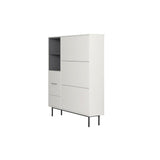 55.1" Nordic Light Gray Shoe Cabinet Rectangle with Turnover Doors in Large