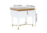 Table de nuit blanche moderne table de chevet de chevet en bois contemporain avec tiroir en or
