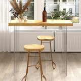 47.2"木製フローティング バー テーブル アクリル ベース バー高さパブ テーブル長方形