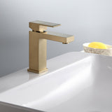 Robinet de lavabo de salle de bain à manche unique monté sur pont de luxe élégant