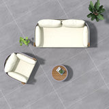 3Pcs Outdoor Sofa Set with Round Coffee Table & Woven Rope Chair in Natural & Gray