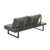4-teiliges Sofa-Set für den Außenbereich aus Aluminiumholz für 5 Personen mit Esstisch in Grau