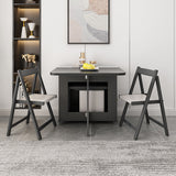 59" Modern Gray Rectangle Folding Dining Table Set with Chair 5 Pieces