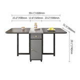 59 "طاولة طعام قابلة للطي رمادية رمادية حديثة مع كرسي 5 قطع