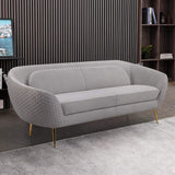 Modern 79" Wide Gray Fabric Sofa 3-Seater with Metal Legs-Furniture,Living Room Furniture,Sofas &amp; Loveseats