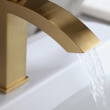 Contemporary Style Brushed Gold Single Hole Deck Mounted Bathroom Sink Faucet