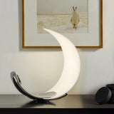 مصباح طاولة نصف القمر أبيض مصباح مكتب معدني قابلاً