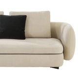 Contemporary Beige Upholstered Sectional Sofa with Black Metal Leg-Richsoul-Furniture,Living Room Furniture,Sofas &amp; Loveseats