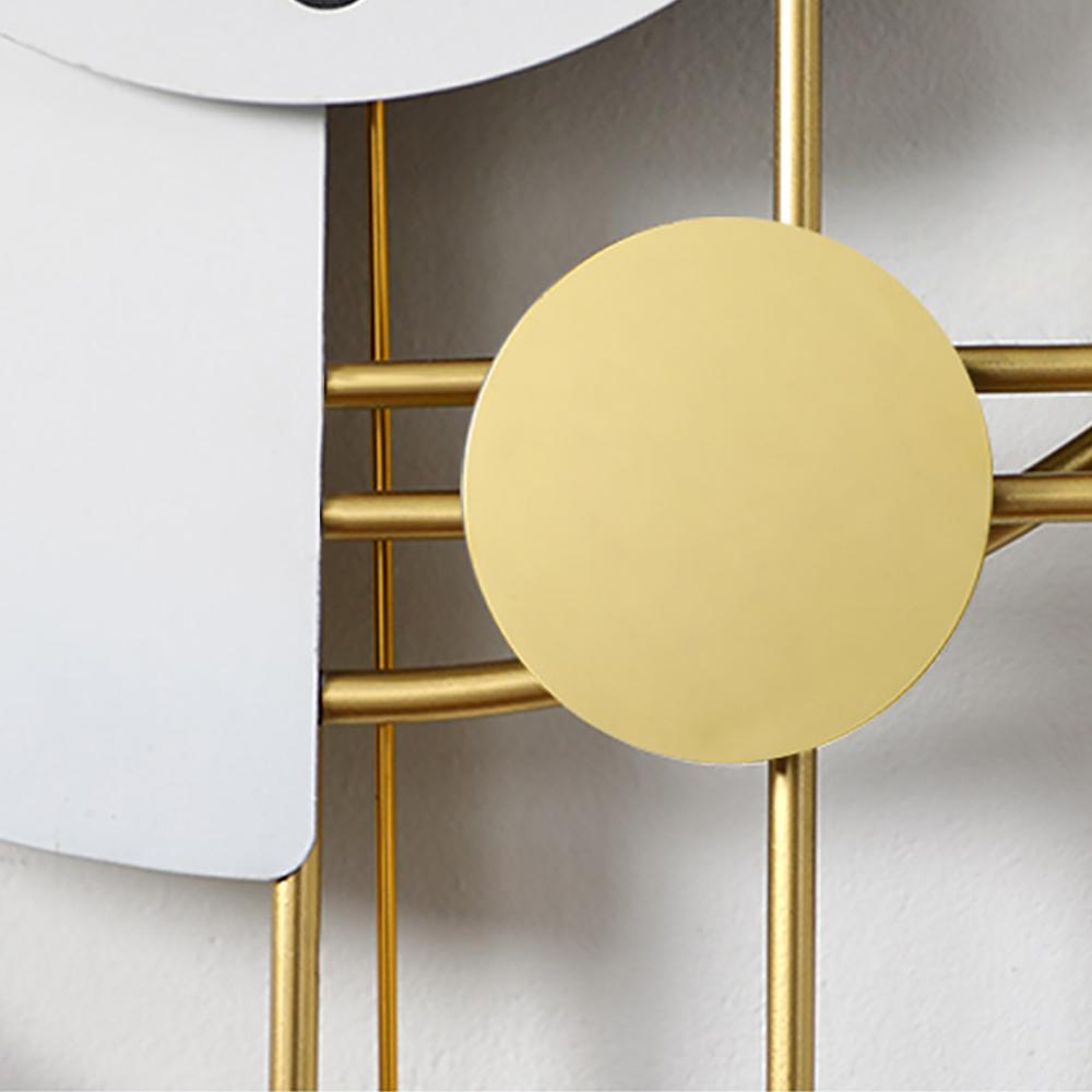 3D Round Wall Clock Gold Pendulum Geometric Mute Metal Home Clock-Wehomz –  WEHOMZ