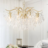 Modern 9-Light Crystal Tiered Chandelier in Champagne Gold