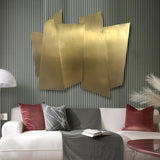 Luxuriöse unregelmäßige Wanddekoration aus Edelstahl, kreative geometrische Kunst in Gold