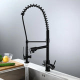 Modern Kitchen Faucet with Sprayer Brass Pull Down Faucets Chrome Single Hole 3-in-1
