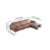 L-shaped Sectional Sofa with Chaise & Electric Recliner Faux Leather Theater Seating-Furniture,Living Room Furniture,Sectionals