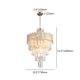 Modern Tapered Tiered Crystal Chandelier 12-Light in Gold
