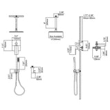 Commercial 10" Ceiling Mount Shower System Pressure Balance Valve & Trim Brushed Nickel