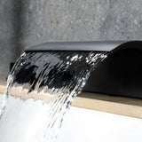 Faueuse de remplissage de baignoire monté sur pont en cascade avec douche à main en noir mat