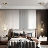 Gold 1-Light LED Geometric Pendant Light Acrylic Globe for Bedroom and Living Room