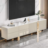 86.6" Marble Top Rectangular TV Console with 4 Drawers & 2 Doors in Champagne-Richsoul-Furniture,Living Room Furniture,TV Stands
