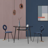 Creative Blue Dining Chairs Modern Upholstered Velvet Side Chair (Set of 2)