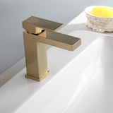 Robinet de lavabo de salle de bain à manche unique monté sur pont de luxe élégant