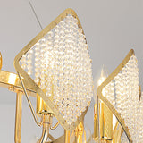 Postmodern 2-Tier K9 Crystal Chandelier with Iron Frame in Gold