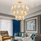 Postmodern 2-Tier K9 Crystal Chandelier with Iron Frame in Gold