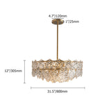 Modern Tiered Glass 9-Light Chandelier with Adjustable Hanging Rod