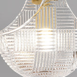 Minimalismo Lámpara colgante de latón de vidrio de 1 luz Lámpara de techo colgante dorada