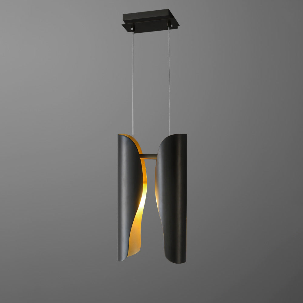 Modern 2-Light Pendant Light with Bulb and Adjustable Cable