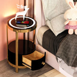 End Table LED Floor Lamp with Wireless Charging Station and USB Port Drawer Included