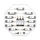 Botellero industrial negro octogonal montado en la pared Estante para vino en acero