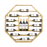 Industrial Black Octagonal Wall Mounted Wine Rack Wine Shelf in Steel