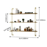 3-Tier Luxury Floating Shelves Wooden Wall Shelf Wall Mounted Shelves