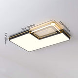 Modern Rectangle White & Gold & Black LED Flush Ceiling Mount Light-Richsoul-Ceiling Lights,Flush Ceiling Lights,Lighting